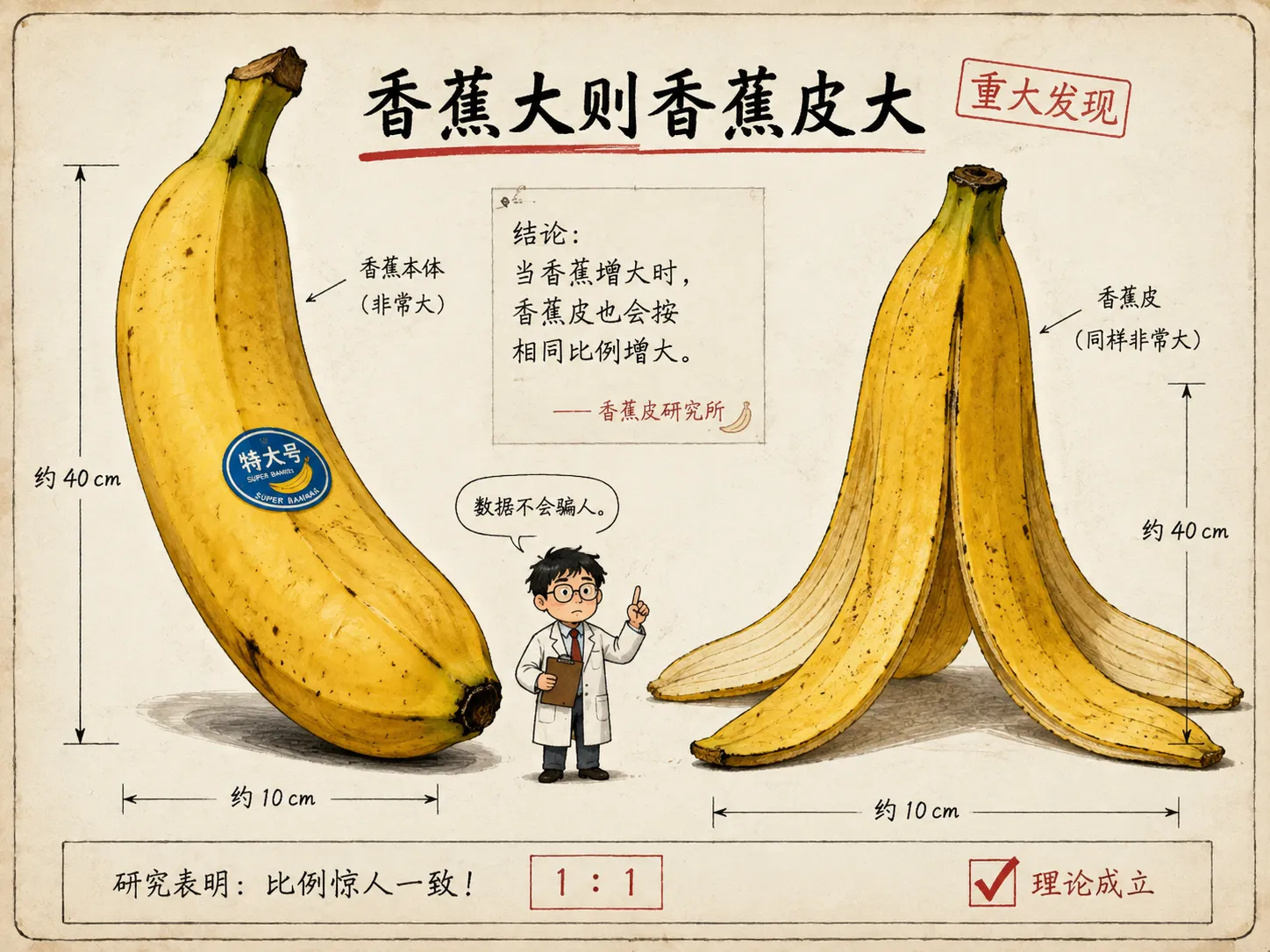 香蕉大则香蕉皮大